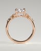 Pear 5 Claw Solitaire with Clustered Round Shoulder Stones Engagement Ring - 18k Rose Gold