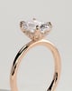 Poppy - Elongated Cushion 4 Claw Solitaire with Petal Gallery and Accented Tiara Detail Engagement Ring - 18k Rose Gold