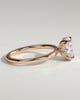 Poppy - Elongated Cushion 4 Claw Solitaire with Petal Gallery and Accented Tiara Detail Engagement Ring - 18k Rose Gold