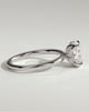 Poppy - Elongated Cushion 4 Claw Solitaire with Petal Gallery and Accented Tiara Detail Engagement Ring - 18k White Gold