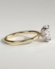 Poppy - Elongated Cushion 4 Claw Solitaire with Petal Gallery and Accented Tiara Detail Engagement Ring - 18k Yellow Gold / 18k White Gold
