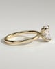 Poppy - Elongated Cushion 4 Claw Solitaire with Petal Gallery and Accented Tiara Detail Engagement Ring - 18k Yellow Gold