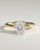 Poppy - Elongated Cushion 4 Claw Solitaire with Petal Gallery and Accented Tiara Detail Engagement Ring - 18k Yellow Gold
