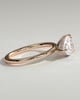 Priscilla - Pear East West Claw Solitaire with Hidden Halo Engagement Ring - 18k Rose Gold High Setting