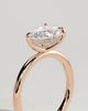 Priscilla - Pear East West Claw Solitaire with Hidden Halo Engagement Ring - 18k Rose Gold High Setting