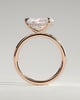 Priscilla - Pear East West Claw Solitaire with Hidden Halo Engagement Ring - 18k Rose Gold High Setting