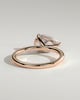 Priscilla - Pear East West Claw Solitaire with Hidden Halo Engagement Ring - 18k Rose Gold High Setting