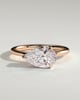Priscilla - Pear East West Claw Solitaire with Hidden Halo Engagement Ring - 18k Rose Gold High Setting