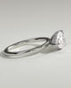 Priscilla - Pear East West Claw Solitaire with Hidden Halo Engagement Ring - 18k White Gold High Setting
