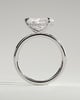 Priscilla - Pear East West Claw Solitaire with Hidden Halo Engagement Ring - 18k White Gold High Setting