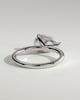 Priscilla - Pear East West Claw Solitaire with Hidden Halo Engagement Ring - 18k White Gold High Setting