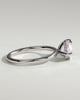 Priscilla - Pear East West Claw Solitaire with Hidden Halo Engagement Ring - 18k White Gold High Setting