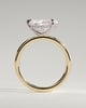 Priscilla - Pear East West Claw Solitaire with Hidden Halo Engagement Ring - 18k Yellow Gold / 18k White Gold High Setting