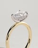 Priscilla - Pear East West Claw Solitaire with Hidden Halo Engagement Ring - 18k Yellow Gold / 18k White Gold High Setting