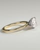 Priscilla - Pear East West Claw Solitaire with Hidden Halo Engagement Ring - 18k Yellow Gold / 18k White Gold High Setting