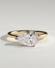 Priscilla - Pear East West Claw Solitaire with Hidden Halo Engagement Ring - 18k Yellow Gold / 18k White Gold High Setting