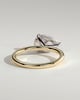 Priscilla - Pear East West Claw Solitaire with Hidden Halo Engagement Ring - 18k Yellow Gold / 18k White Gold High Setting