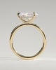 Priscilla - Pear East West Claw Solitaire with Hidden Halo Engagement Ring - 18k Yellow Gold High Setting