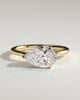 Priscilla - Pear East West Claw Solitaire with Hidden Halo Engagement Ring - 18k Yellow Gold High Setting