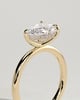Priscilla - Pear East West Claw Solitaire with Hidden Halo Engagement Ring - 18k Yellow Gold High Setting
