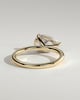Priscilla - Pear East West Claw Solitaire with Hidden Halo Engagement Ring - 18k Yellow Gold High Setting