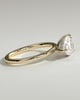 Priscilla - Pear East West Claw Solitaire with Hidden Halo Engagement Ring - 18k Yellow Gold High Setting