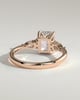 Raleigh - 4 Claw Emerald with Accent Stones - 18k Rose Gold