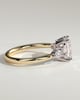 Raleigh - Emerald 4 Claw Solitaire with Pear Accents and Round Shoulder Stones Engagement Ring - 18k Yellow Gold / 18k White Gold