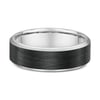 Regan Mens Wedding Ring - 9k White Gold / Carbon Fibre