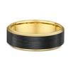 Regan Mens Wedding Ring - 9k Yellow Gold / Carbon Fibre