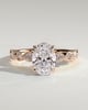 Rhiannon - Oval Solitaire with Bezel Set Accent Stones - 18k Rose Gold