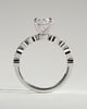 Rhiannon - Oval Solitaire with Bezel Set Accent Stones - 18k White Gold