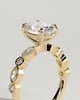 Rhiannon - Oval Solitaire with Bezel Set Accent Stones - 18k Yellow Gold