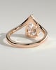 Riley - Pear Solitaire with Curved Band - 18k Rose Gold