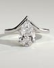 Riley - Pear Solitaire with Curved Band - 18k White Gold