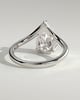 Riley - Pear Solitaire with Curved Band - 18k White Gold
