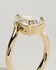 Riley - Pear Solitaire with Curved Band - 18k Yellow Gold