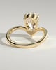 Riley - Pear Solitaire with Curved Band - 18k Yellow Gold