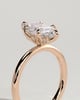 Robin - Marquise Claw Solitaire with Petal Gallery and Accent Leaf Detail Engagement Ring - 18k Rose Gold