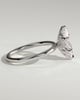 Robin - Marquise Claw Solitaire with Petal Gallery and Accent Leaf Detail Engagement Ring - 18k White Gold