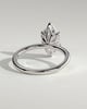 Robin - Marquise Claw Solitaire with Petal Gallery and Accent Leaf Detail Engagement Ring - 18k White Gold