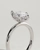 Robin - Marquise Claw Solitaire with Petal Gallery and Accent Leaf Detail Engagement Ring - 18k White Gold