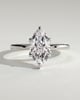 Robin - Marquise Claw Solitaire with Petal Gallery and Accent Leaf Detail Engagement Ring - 18k White Gold