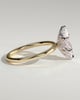 Robin - Marquise Claw Solitaire with Petal Gallery and Accent Leaf Detail Engagement Ring - 18k Yellow Gold / 18k White Gold