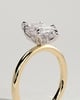 Robin - Marquise Claw Solitaire with Petal Gallery and Accent Leaf Detail Engagement Ring - 18k Yellow Gold / 18k White Gold