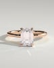 Rosalind - Emerald Claw Solitaire with Petal Gallery, Accent Leaf Detail and Cathedral Setting Engagement Ring - 18k Rose Gold