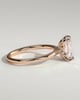 Rosalind - Emerald Claw Solitaire with Petal Gallery, Accent Leaf Detail and Cathedral Setting Engagement Ring - 18k Rose Gold