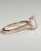 Rosalind - Emerald Claw Solitaire with Petal Gallery, Accent Leaf Detail and Cathedral Setting Engagement Ring - 18k Rose Gold