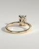 Rosalind - Emerald Claw Solitaire with Petal Gallery, Accent Leaf Detail and Cathedral Setting Engagement Ring - 18k Yellow Gold