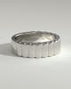 Rose -  Fluted Cigar Wedding Ring - 18k White Gold